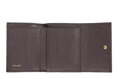 Коричневий шкіряний жіночий гаманець Trussardi