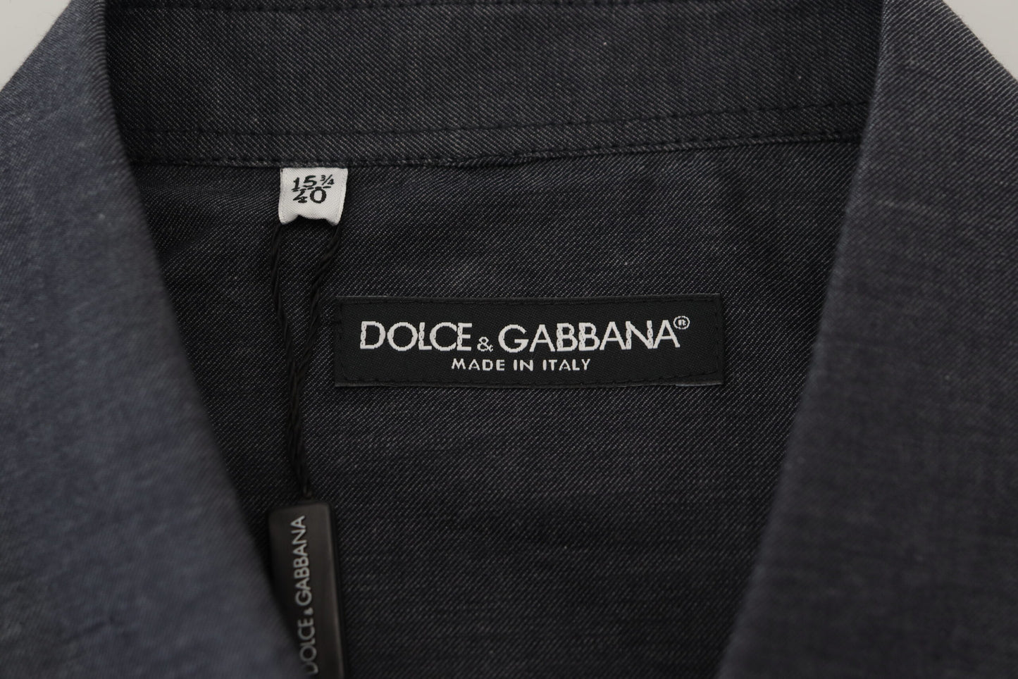 Елегантна сіра бавовняна сорочка Dolce &amp; Gabbana з коміром