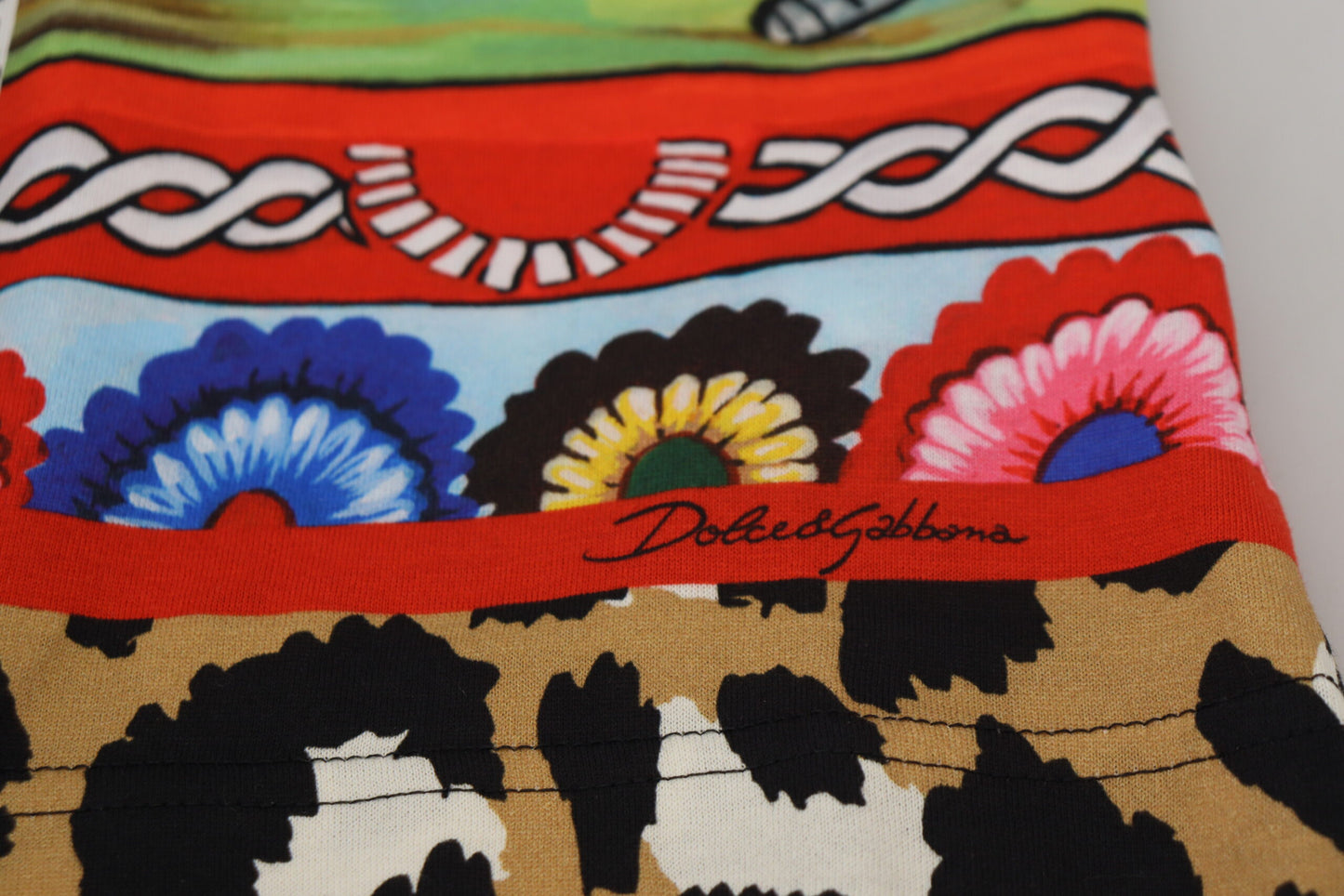 Елегантна багатоколірна бавовняна повсякденна футболка Dolce &amp; Gabbana