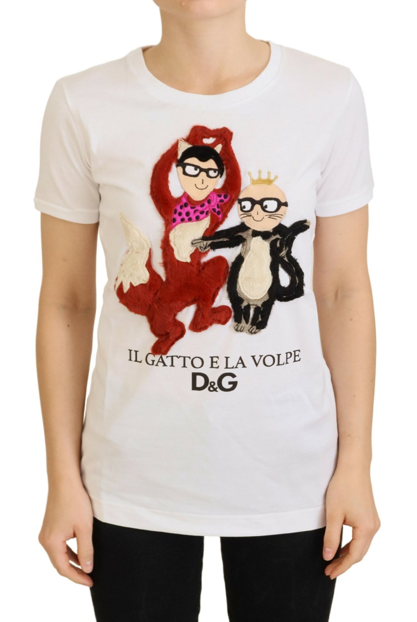 Дизайнерська бавовняна футболка з культовими принтами Dolce &amp; Gabbana