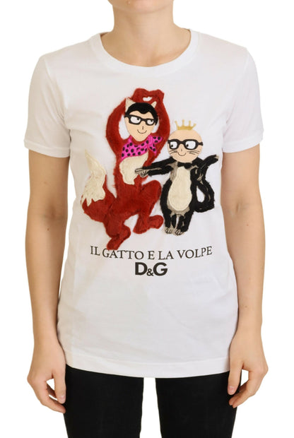 Дизайнерська бавовняна футболка з культовими принтами Dolce &amp; Gabbana