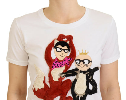 Дизайнерська бавовняна футболка з культовими принтами Dolce &amp; Gabbana