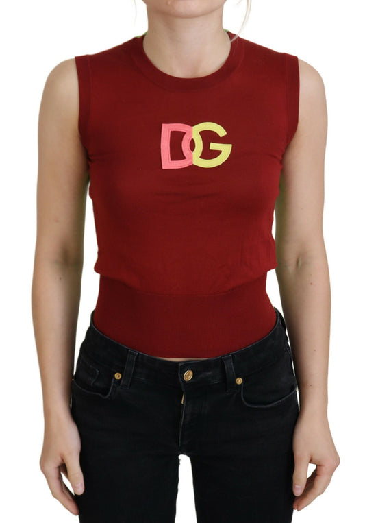 Елегантний шовковий повсякденний топ Dolce &amp; Gabbana червоно-зелений