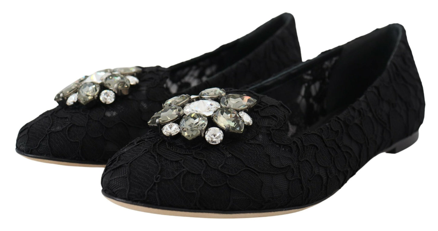 Елегантні туфлі Dolce &amp; Gabbana з квітковим мереживом на плоскій підошві