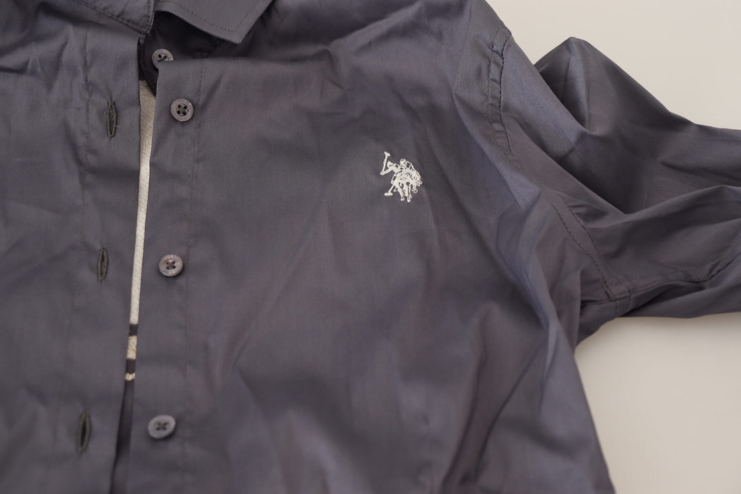 US POLO ASSN. Елегантний сірий топ-поло з довгим рукавом