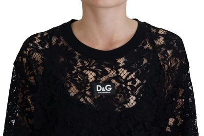 Елегантне чорне мереживне плаття Dolce &amp; Gabbana з квітковим принтом