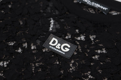 Елегантне чорне мереживне плаття Dolce &amp; Gabbana з квітковим принтом