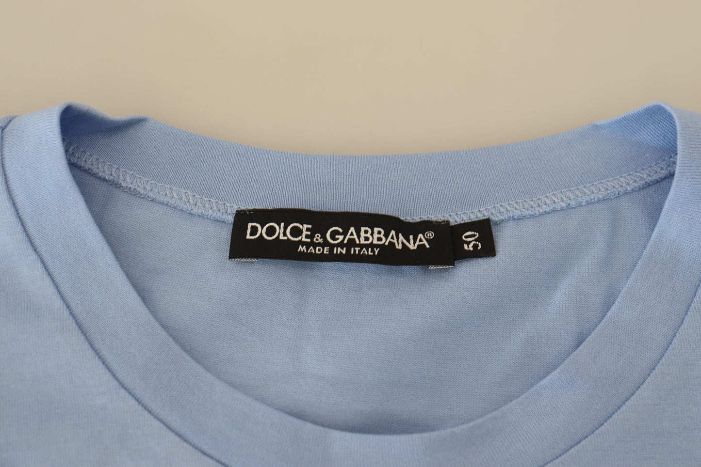 Елегантна світло-блакитна бавовняна футболка Dolce &amp; Gabbana