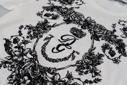 Елегантна футболка Dolce &amp; Gabbana з квітковою короною