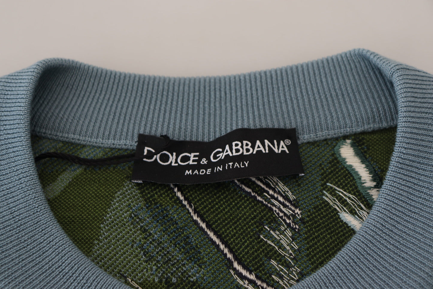Вовняний шовковий светр Dolce &amp; Gabbana з вишивкою в джунглях