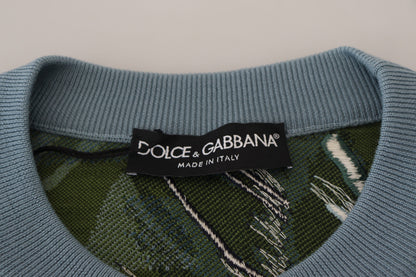Вовняний шовковий светр Dolce &amp; Gabbana з вишивкою в джунглях