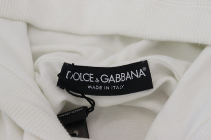 Елегантний білий світшот Dolce &amp; Gabbana з логотипом і капюшоном