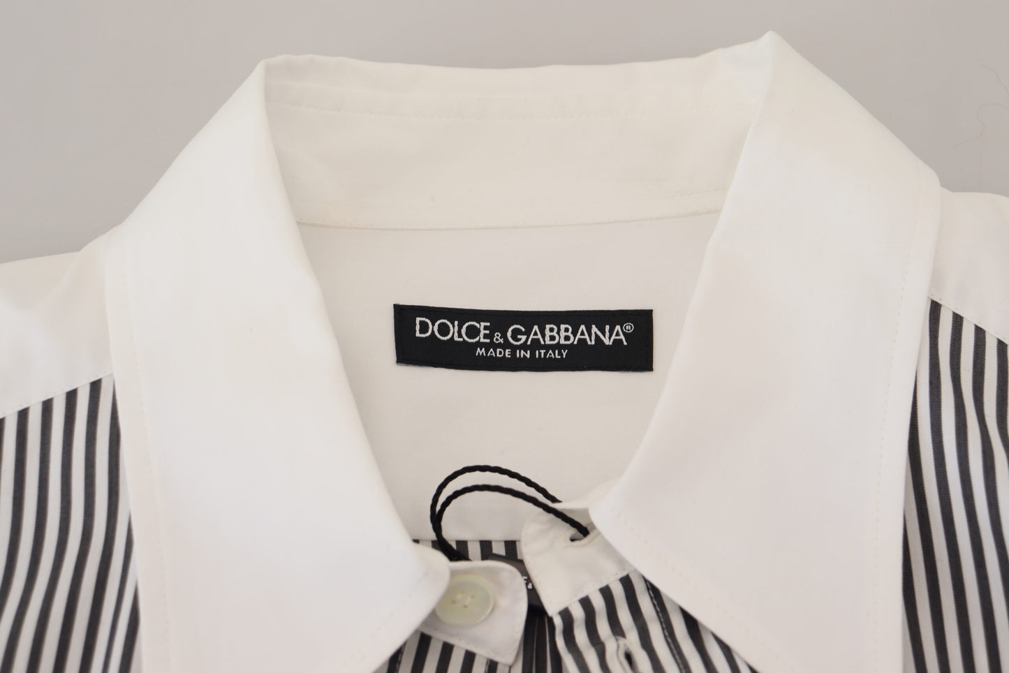 Класична чорно-біла сорочка на ґудзиках у смужку Dolce &amp; Gabbana