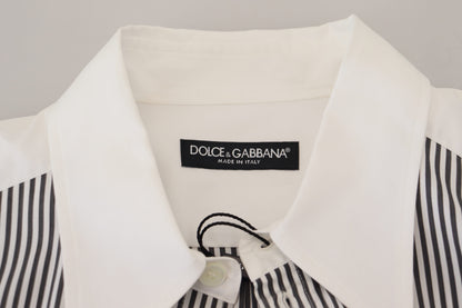 Класична чорно-біла сорочка на ґудзиках у смужку Dolce &amp; Gabbana