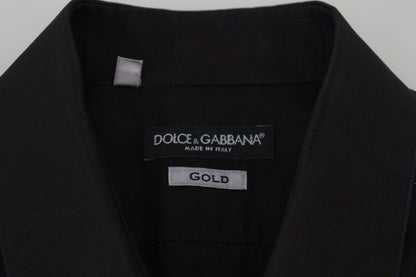 Елегантна чорна бавовняна сорочка Dolce &amp; Gabbana