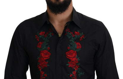 Елегантна бавовняна сорочка з квітковою вишивкою Dolce &amp; Gabbana