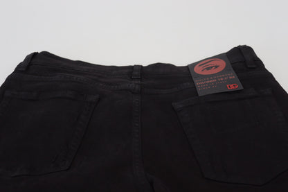 Dolce &amp; Gabbana Svelte Black Tattered Slim Denim