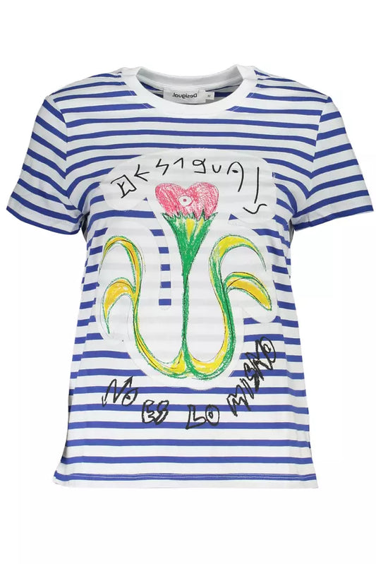 Блакитна бавовняна жіноча футболка Desigual