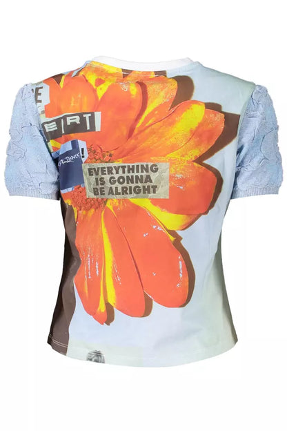 Бавовняний жіночий топ Desigual Light Blue