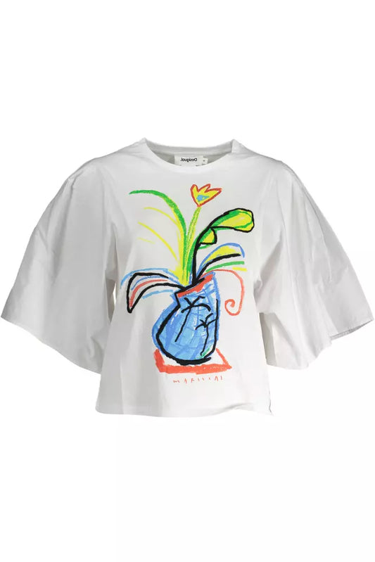 Біла бавовняна жіноча футболка Desigual
