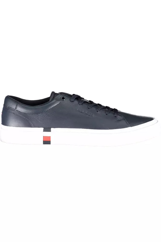 Сині шкіряні чоловічі кросівки Tommy Hilfiger