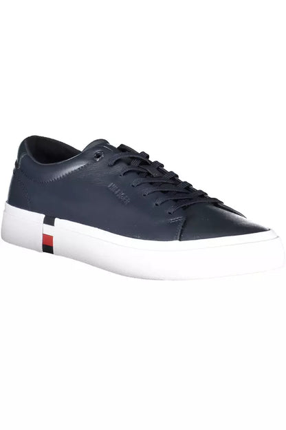 Сині шкіряні чоловічі кросівки Tommy Hilfiger