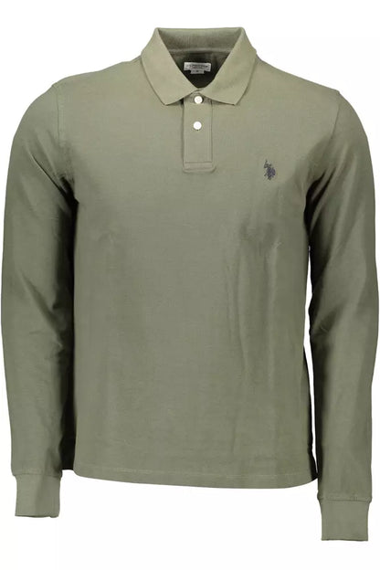 US POLO ASSN. Зелена бавовняна чоловіча сорочка поло