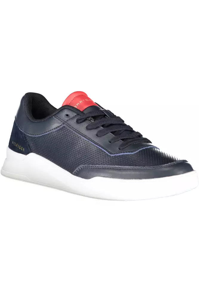 Сині шкіряні чоловічі кросівки Tommy Hilfiger