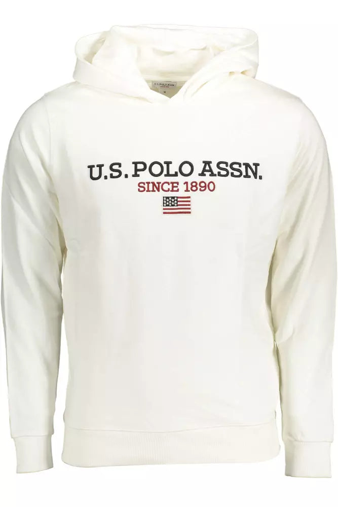 US POLO ASSN. Білий бавовняний чоловічий светр