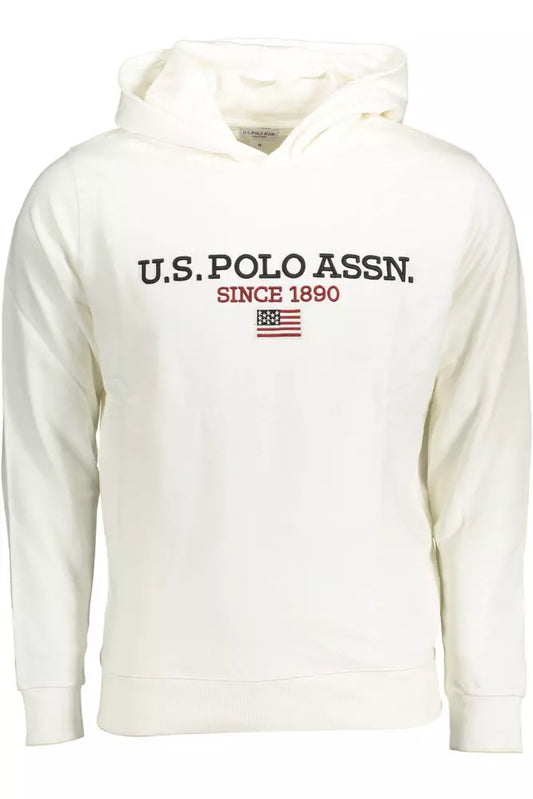 US POLO ASSN. Білий бавовняний чоловічий светр