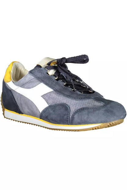 Сині шкіряні жіночі кросівки Diadora