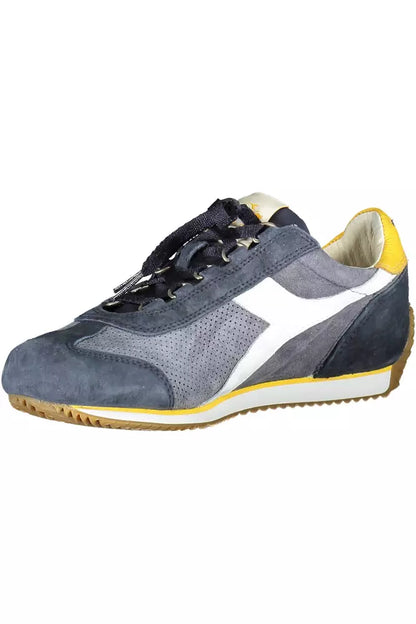 Сині шкіряні жіночі кросівки Diadora