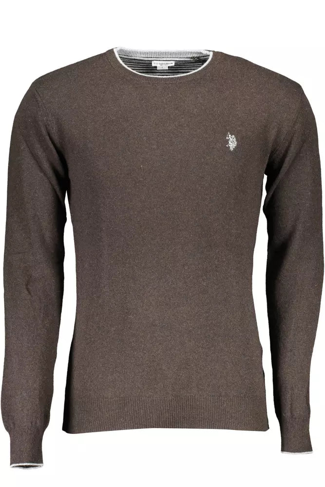 US POLO ASSN. Коричневий вовняний чоловічий светр