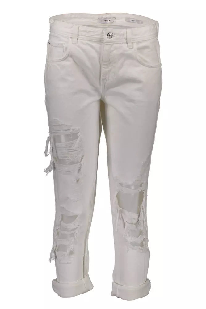 Guess Jeans Білі бавовняні жіночі джинси