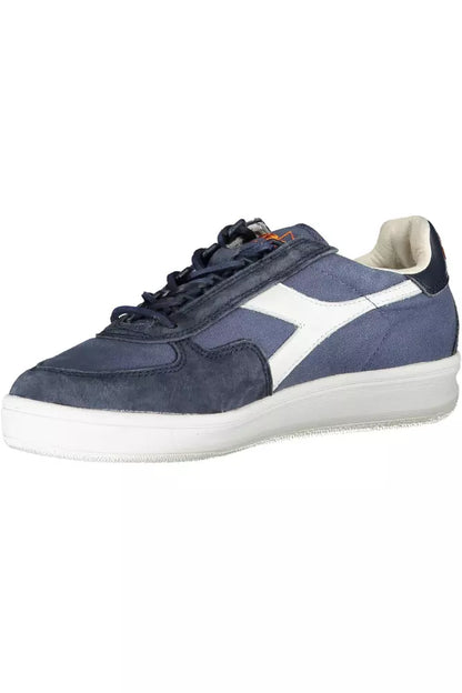 Сині шкіряні жіночі кросівки Diadora