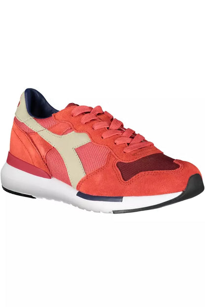 Червоні шкіряні жіночі кросівки Diadora