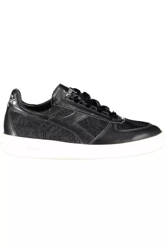 Чорні шкіряні жіночі кросівки Diadora