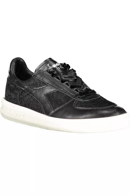 Чорні шкіряні жіночі кросівки Diadora
