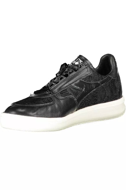 Чорні шкіряні жіночі кросівки Diadora