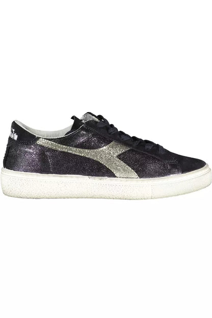Чорні шкіряні жіночі кросівки Diadora