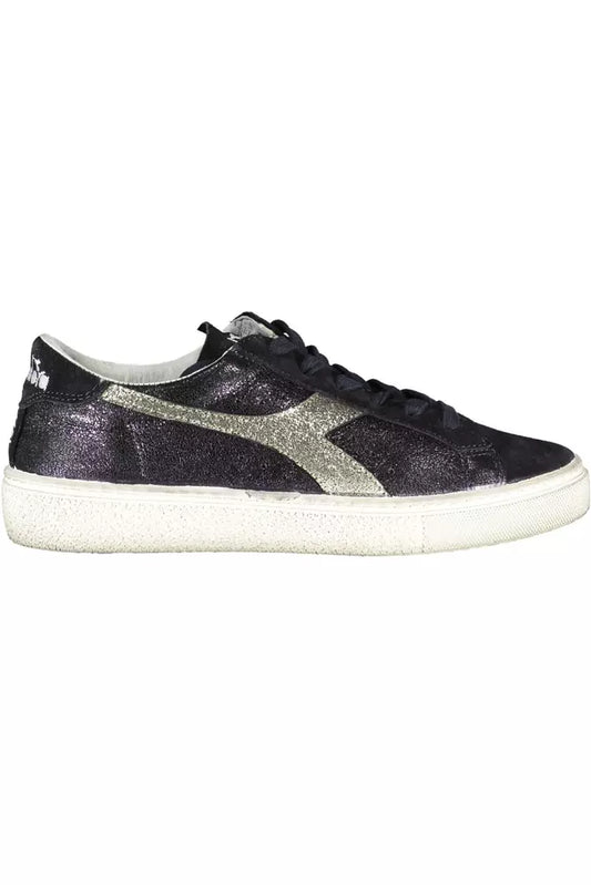 Чорні шкіряні жіночі кросівки Diadora