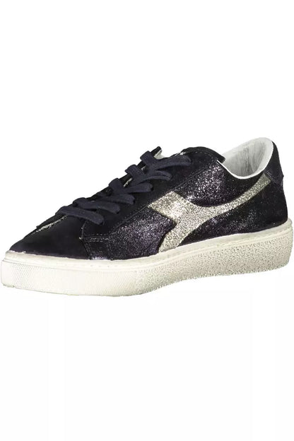 Чорні шкіряні жіночі кросівки Diadora
