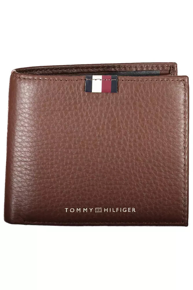 Коричневий шкіряний чоловічий гаманець Tommy Hilfiger