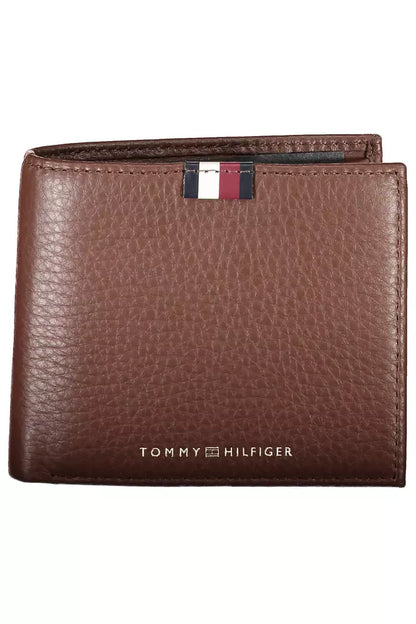 Коричневий шкіряний чоловічий гаманець Tommy Hilfiger