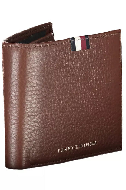 Коричневий шкіряний чоловічий гаманець Tommy Hilfiger