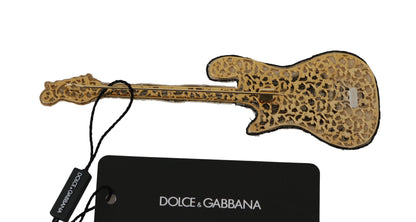 Золота брошка під гітару Dolce &amp; Gabbana з блискітками