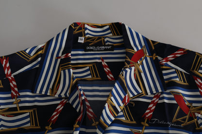 Елегантна багатоколірна шовкова повсякденна сорочка Dolce &amp; Gabbana