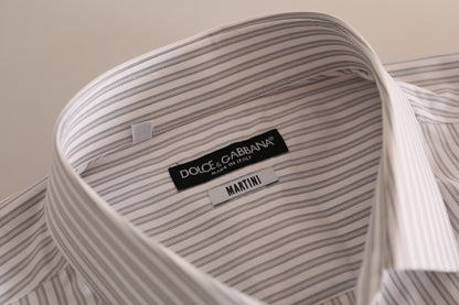 Елегантна біла бавовняна сорочка в смужку Dolce &amp; Gabbana