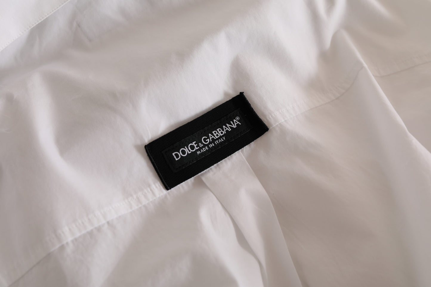 Елегантна біла бавовняна офіційна сорочка Dolce &amp; Gabbana