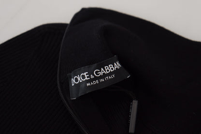 Елегантна чорна вовняна водолазка на півзастібці Dolce &amp; Gabbana